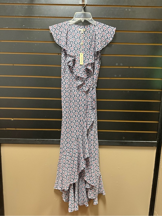 Max Studio Dresses & Skirts - NWT Max Studio Wrap Maxi Dress Ruffle High Low Blue Print Size M